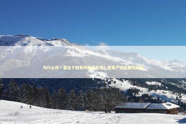 为什么你一直在下载有风险的软件？老用户说出被坑经历 IT技术